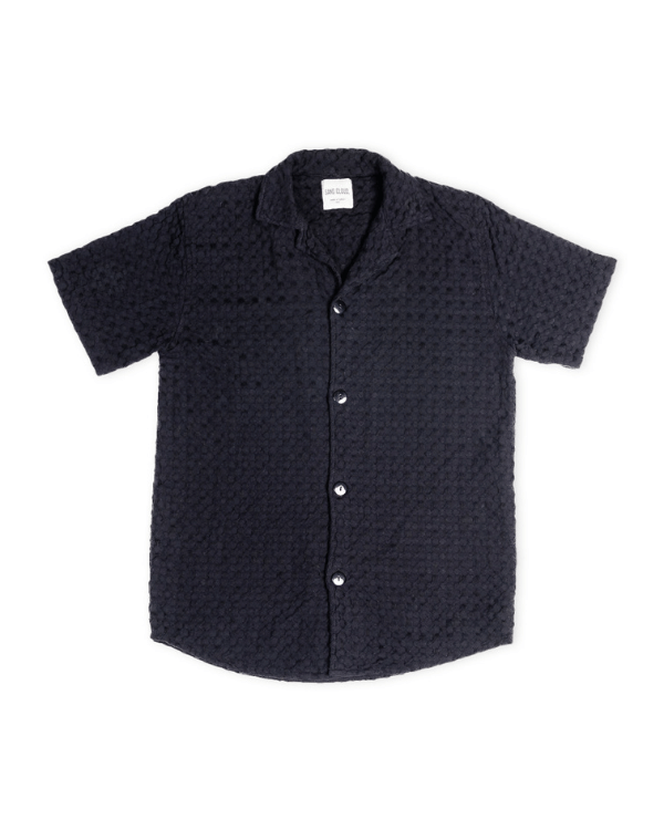 Alternative view of Orb Button Down Waffle Shirt - Black - Mens
