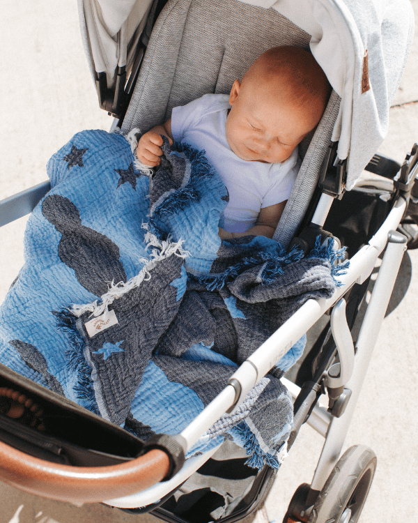 Alternative view of Twinkle Gauze Receiving Blanket with Pouch