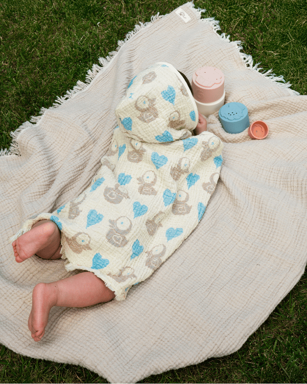 Alternative view of Ducky Gauze Hooded Poncho