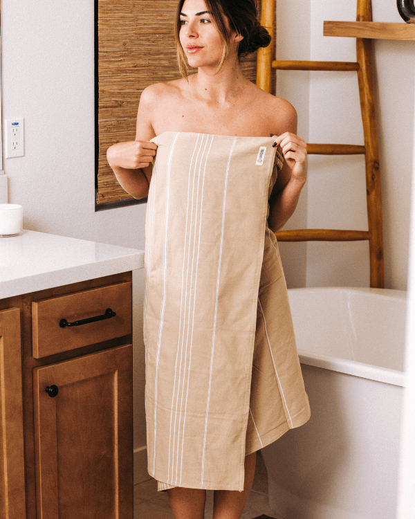 Alternative view of Classic Fringeless XL Bath Bundle - Sand