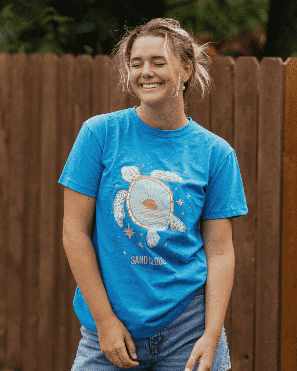 Sunrise Turtle SS Tee - Sapphire Blue - Image 3
