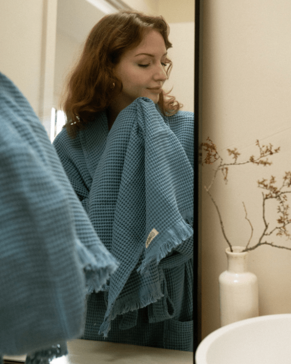 Alternative view of Micro Waffle Hand Bath Bundle - 2 Pack - Slate Blue