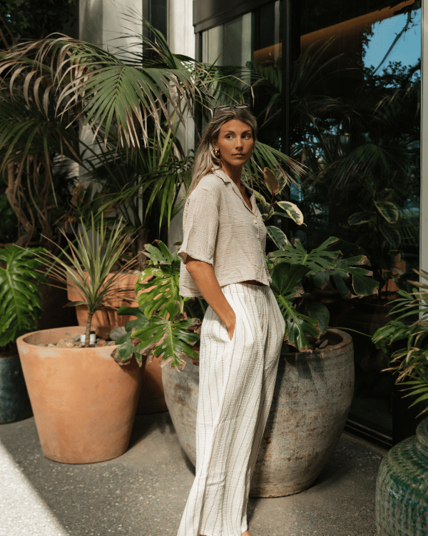 Sagar Gauze Crop Shirt - Pant Set - Image 9