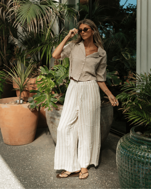 Sagar Gauze Crop Shirt - Pant Set - Image 4