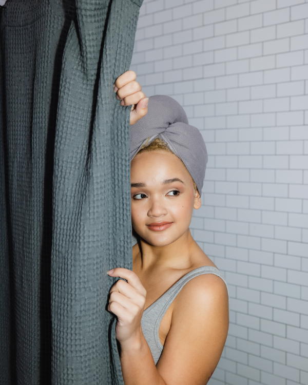 Alternative view of Terra Hair Towel - Grey
