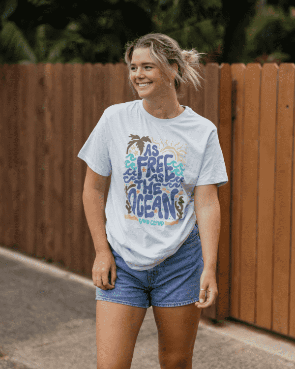 Free As the Ocean SS Tee - Illusion Blue