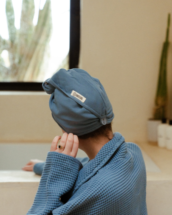 Alternative view of Terra Hair Towel - Slate Blue