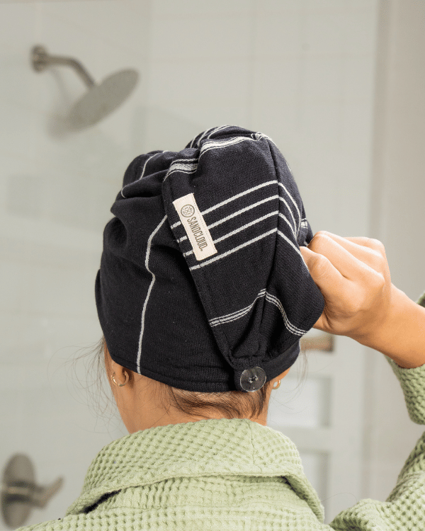 Classic Hair Towel - Black - Image 4