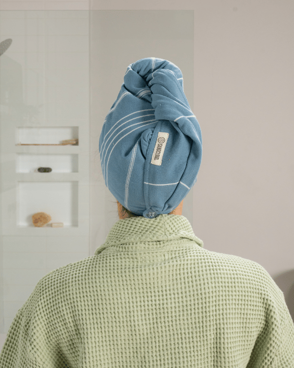 Classic Hair Towel - Slate Blue - Image 4