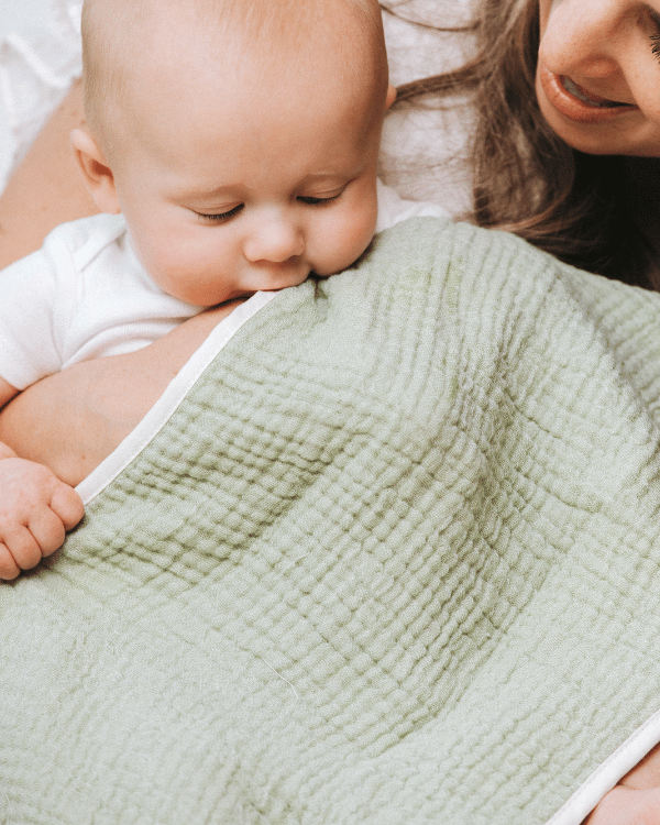 Little Fishies Gauze Burping Cloth Bundle - 3 Pack - Sage / Grey / Navy - Image 9