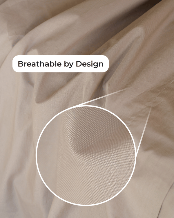 Signature Percale Solid Fitted Sheet Beige - Image 5