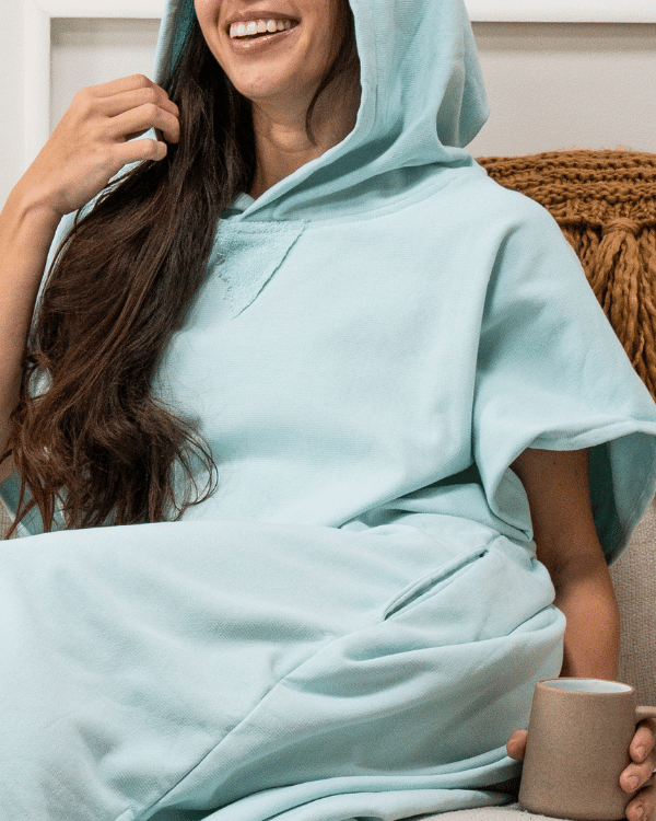 Terra Hooded Poncho - Seaglass - Image 8