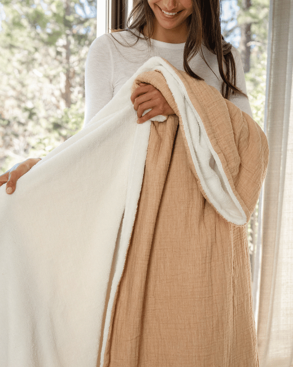 Softy Solid Plush Blanket - Beige - Image 3