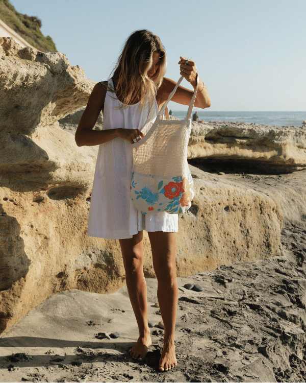 Flower Bunch Printed Net Market Bag