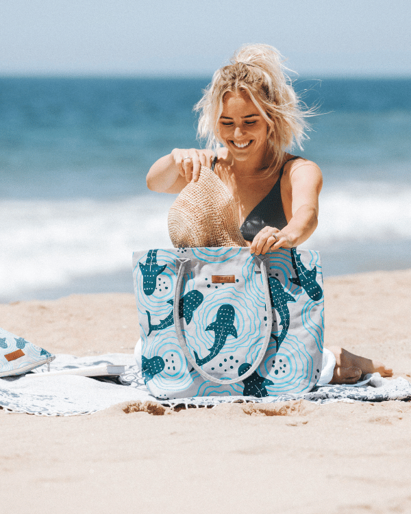Shark Ripples Beach Tote - Image 6