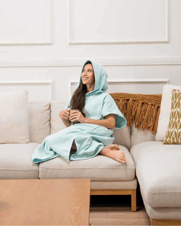 Alternative view of Terra Hooded Poncho - Seaglass