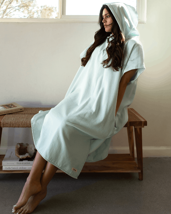 Terra Hooded Poncho - Seaglass - Image 7