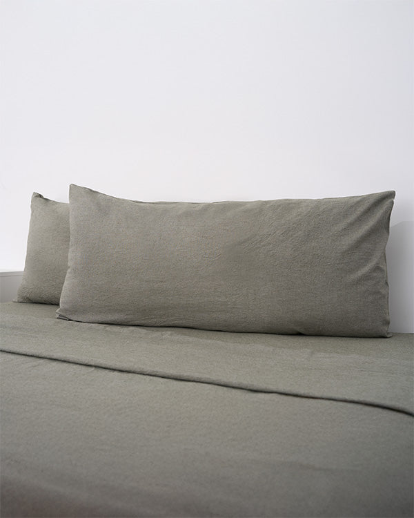 Classic Micro Twill Solid Melange Sheet Set Moss - Image 9