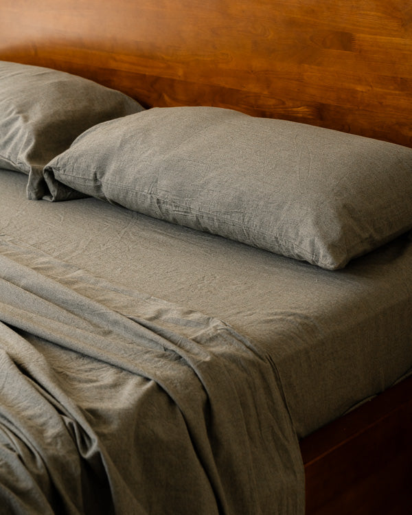 Classic Micro Twill Solid Melange Pillowcase Set Moss - Image 7