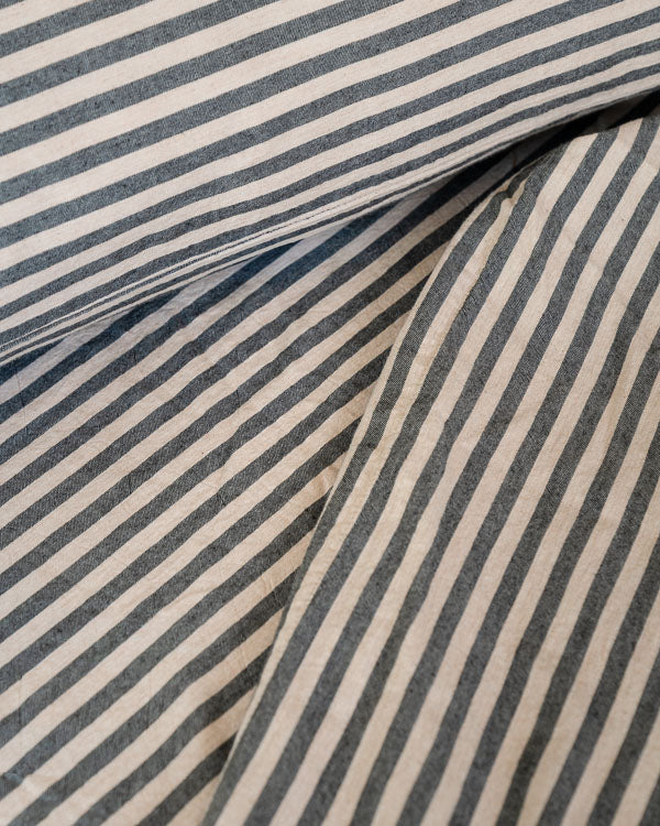 Alternative view of Classic Micro Twill Stripe Melange Fitted Sheet Steel Grey