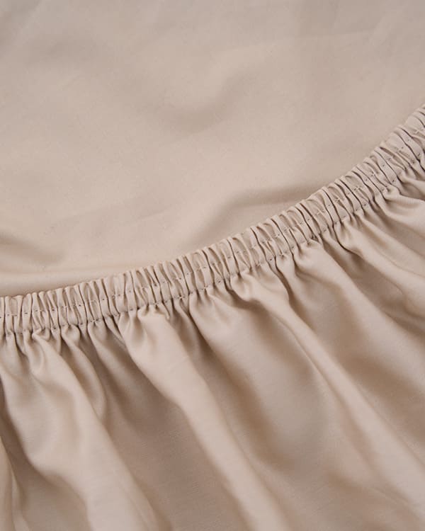Luxe Sateen Fitted Sheet Beige - Image 7