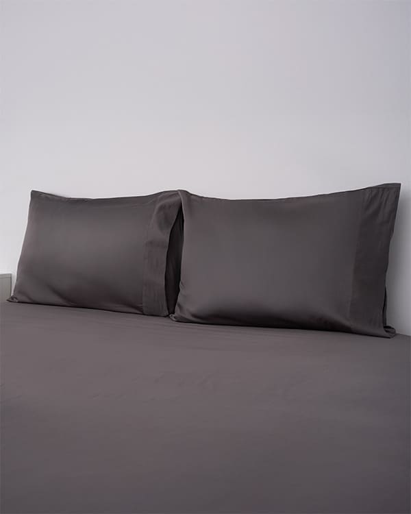 Alternative view of Luxe Sateen Pillowcase Set Steel Grey