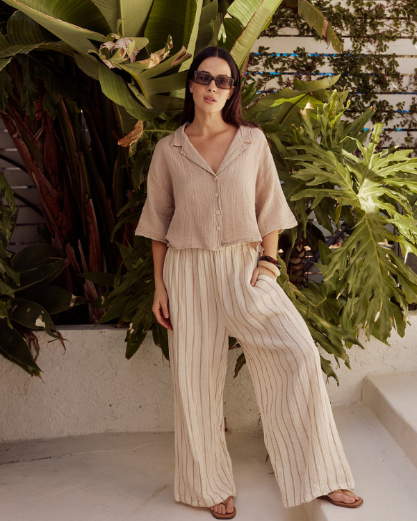 Sagar Gauze Crop Shirt - Pant Set - Image 5
