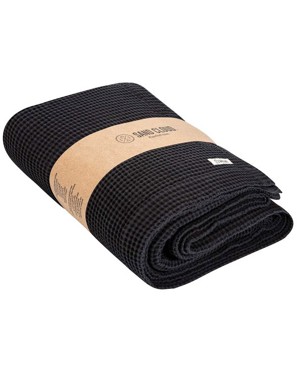 Micro Waffle Shower Curtain - Black - Image 3
