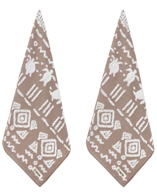 Turtle Mudcloth Hand Bath Bundle - 2 Pack - Taupe - Image 4