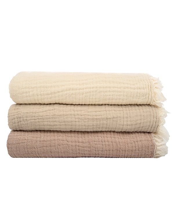 Little Fishies Gauze Receiving Blanket Set - 3 Pack - Natural / Beige / Warm Taupe - Image 11