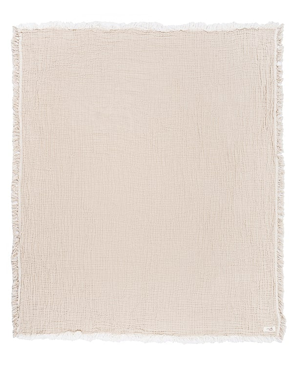 Little Fishies Gauze Receiving Blanket Set - 3 Pack - Natural / Beige / Warm Taupe - Image 5