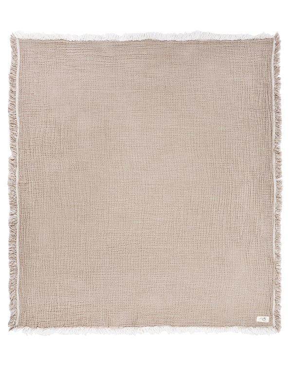 Little Fishies Gauze Receiving Blanket Set - 3 Pack - Natural / Beige / Warm Taupe - Image 3
