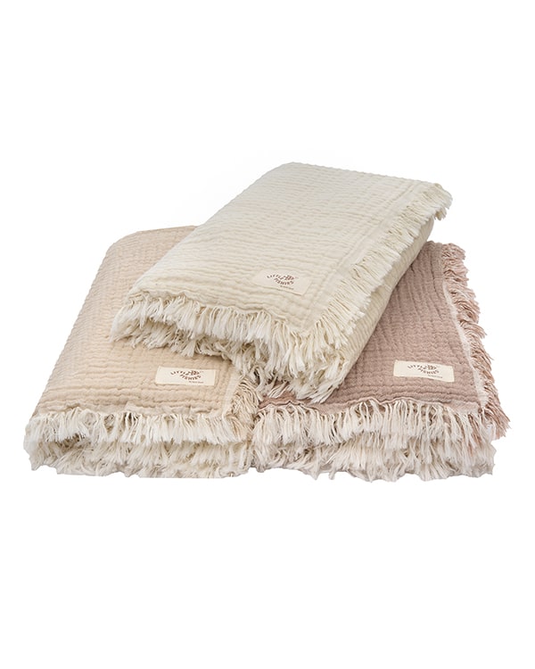 Little Fishies Gauze Receiving Blanket Set - 3 Pack - Natural / Beige / Warm Taupe - Image 18