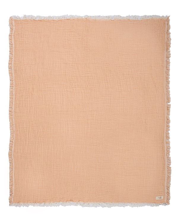 Little Fishies Gauze Receiving Blanket Set - 3 Pack - Seafoam / Peach Fuzz / Natural - Image 5