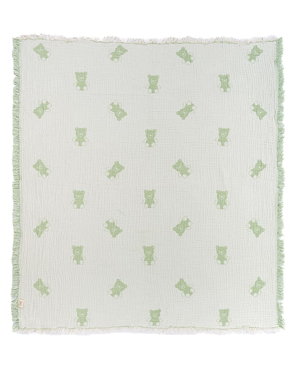 Teddy Gauze Receiving Blanket with Pouch - Image 5