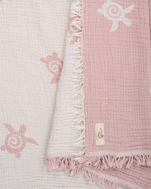 Baby Turtle Gauze Receiving Blanket Single with Pouch - Image 4