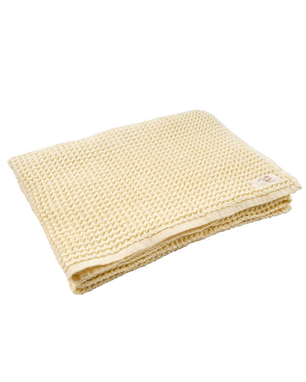 Little Fishies Waffle Blanket - Butter - Image 8