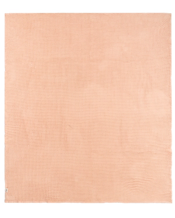 Little Fishies Waffle Blanket - Peach Fuzz - Image 5