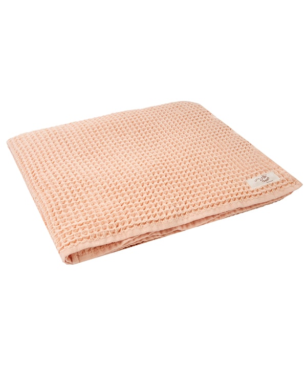 Little Fishies Waffle Blanket - Peach Fuzz - Image 8