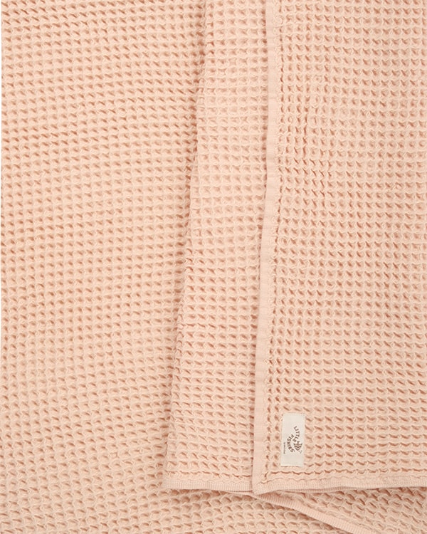 Little Fishies Waffle Blanket - Peach Fuzz - Image 4
