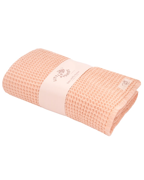 Little Fishies Waffle Blanket - Peach Fuzz - Image 7