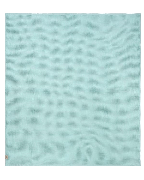 Little Fishies Waffle Blanket - Seafoam - Image 5