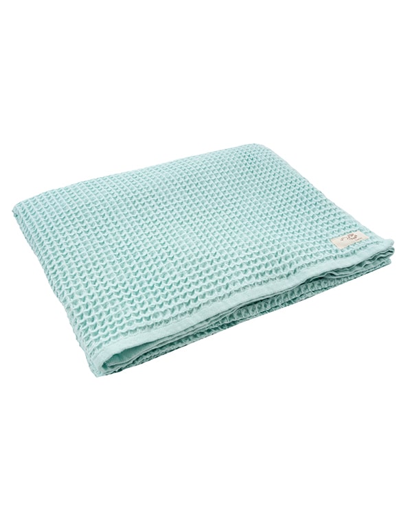 Little Fishies Waffle Blanket - Seafoam - Image 8