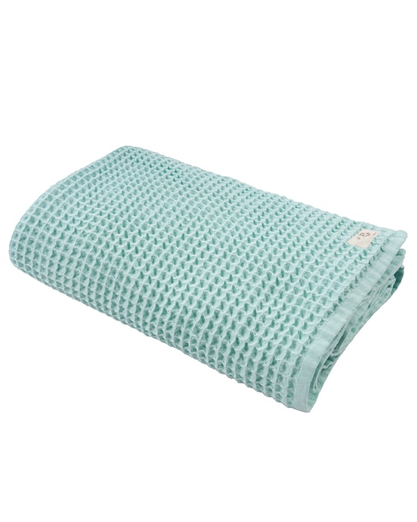 Little Fishies Waffle Blanket - Seafoam - Image 9