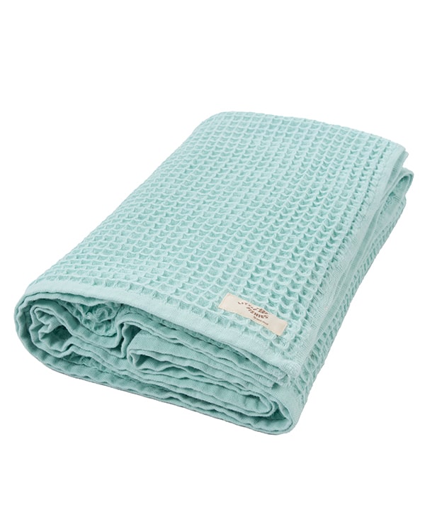 Little Fishies Waffle Blanket - Seafoam - Image 10