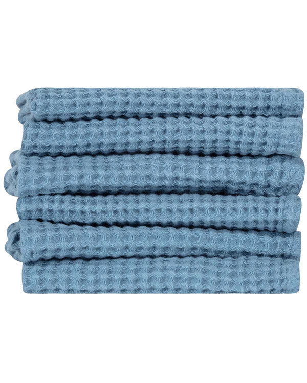 Alternative view of Micro Waffle Bath Washcloth Bundle - 6 Pack - Slate Blue