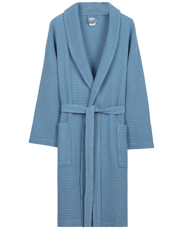 Micro Waffle Robe - Slate Blue