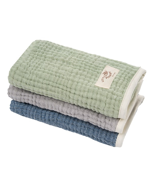 Little Fishies Gauze Burping Cloth Bundle - 3 Pack - Sage / Grey / Navy - Image 11