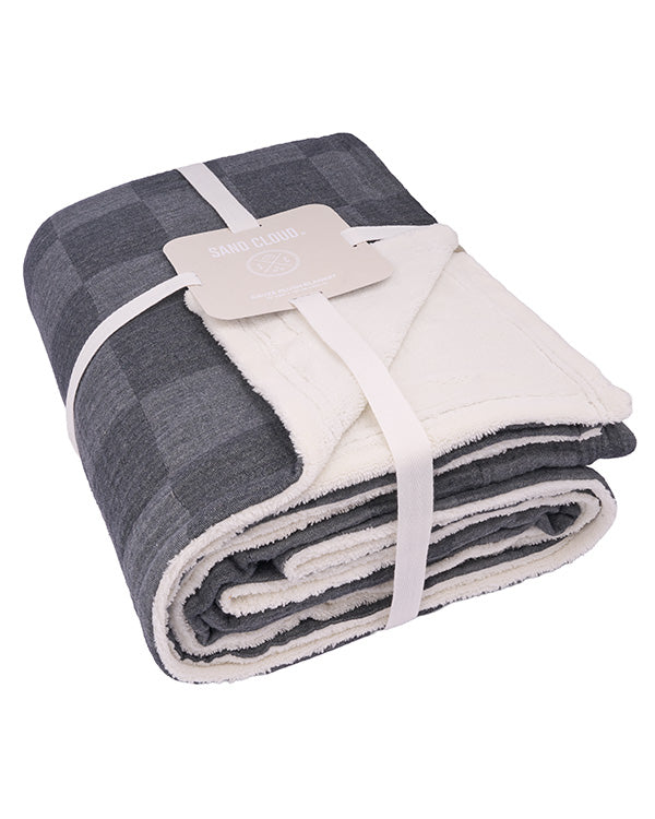 Alternative view of Cloud Checker Plush Blanket - Black