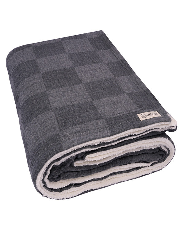 Cloud Checker Plush Blanket - Black - Image 4